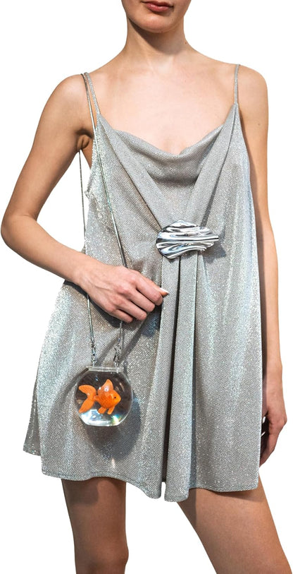 Kate Barton Goldfish Bowl Lucite Statement Bag - High Fashion