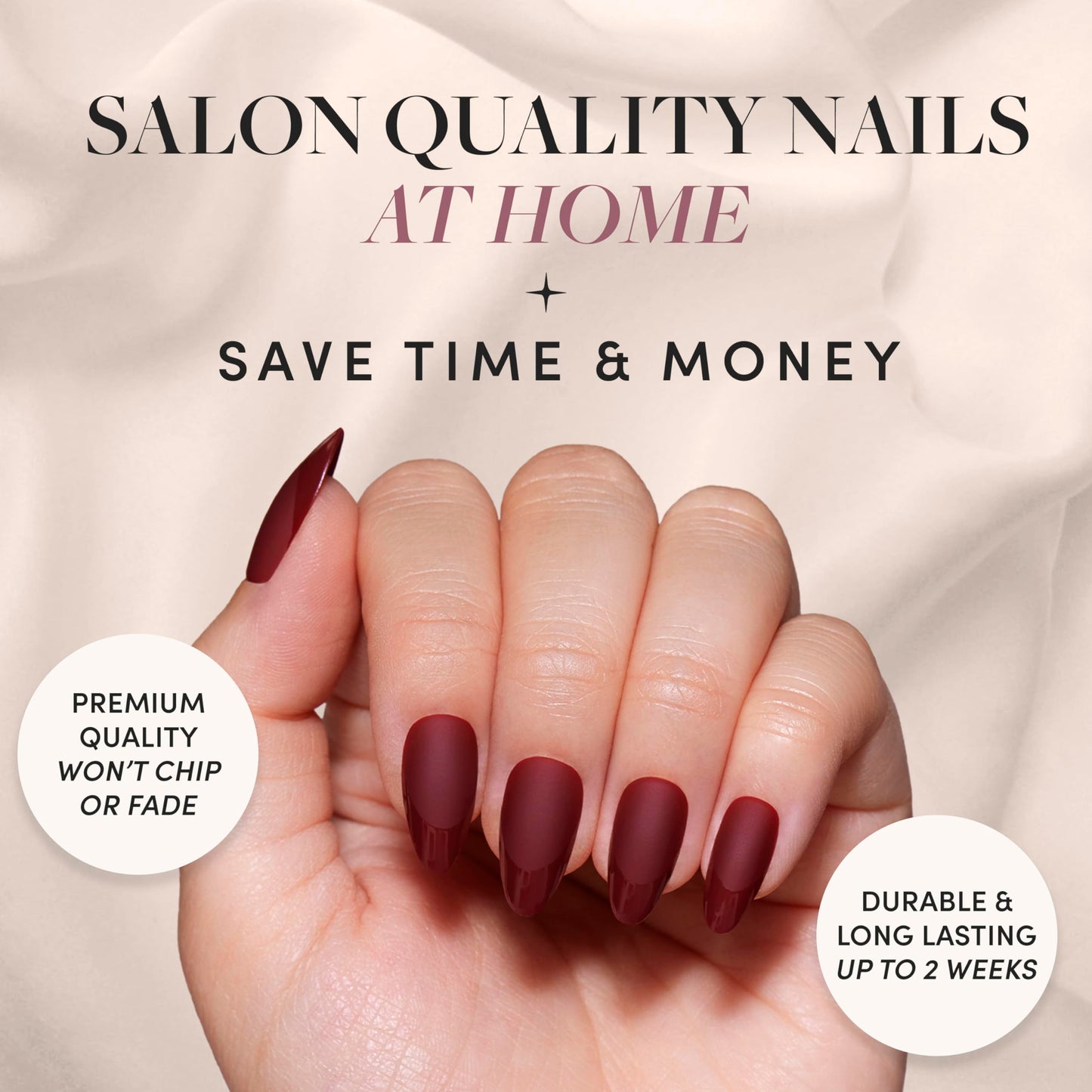 Glamnetic Fall Mauve Press On Nails | Short Oval Salon Quality