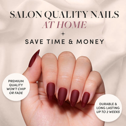 Glamnetic Fall Mauve Press On Nails | Short Oval Salon Quality