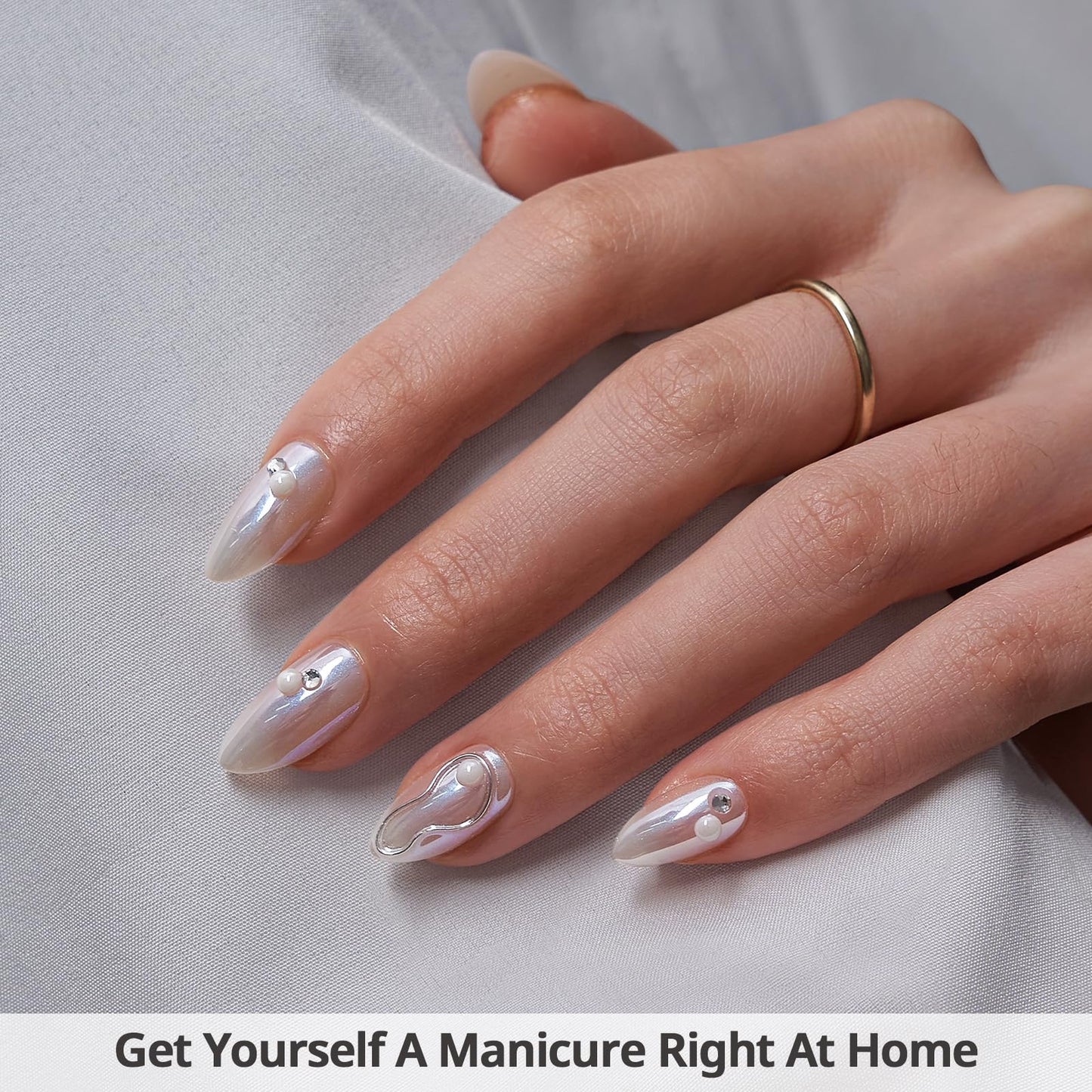 BTArtbox Soft Gel Press On Nails: Short Square Ombre | Vanilla Cream