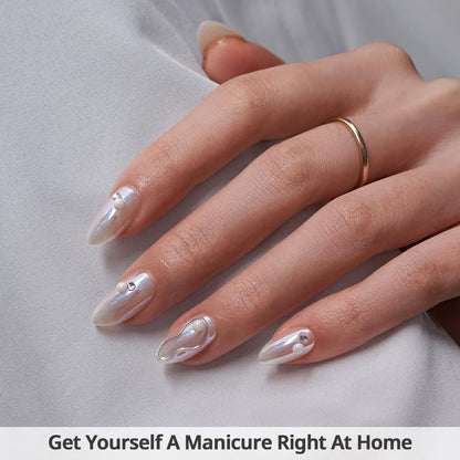 BTArtbox Soft Gel Press On Nails: Short Square Ombre | Vanilla Cream