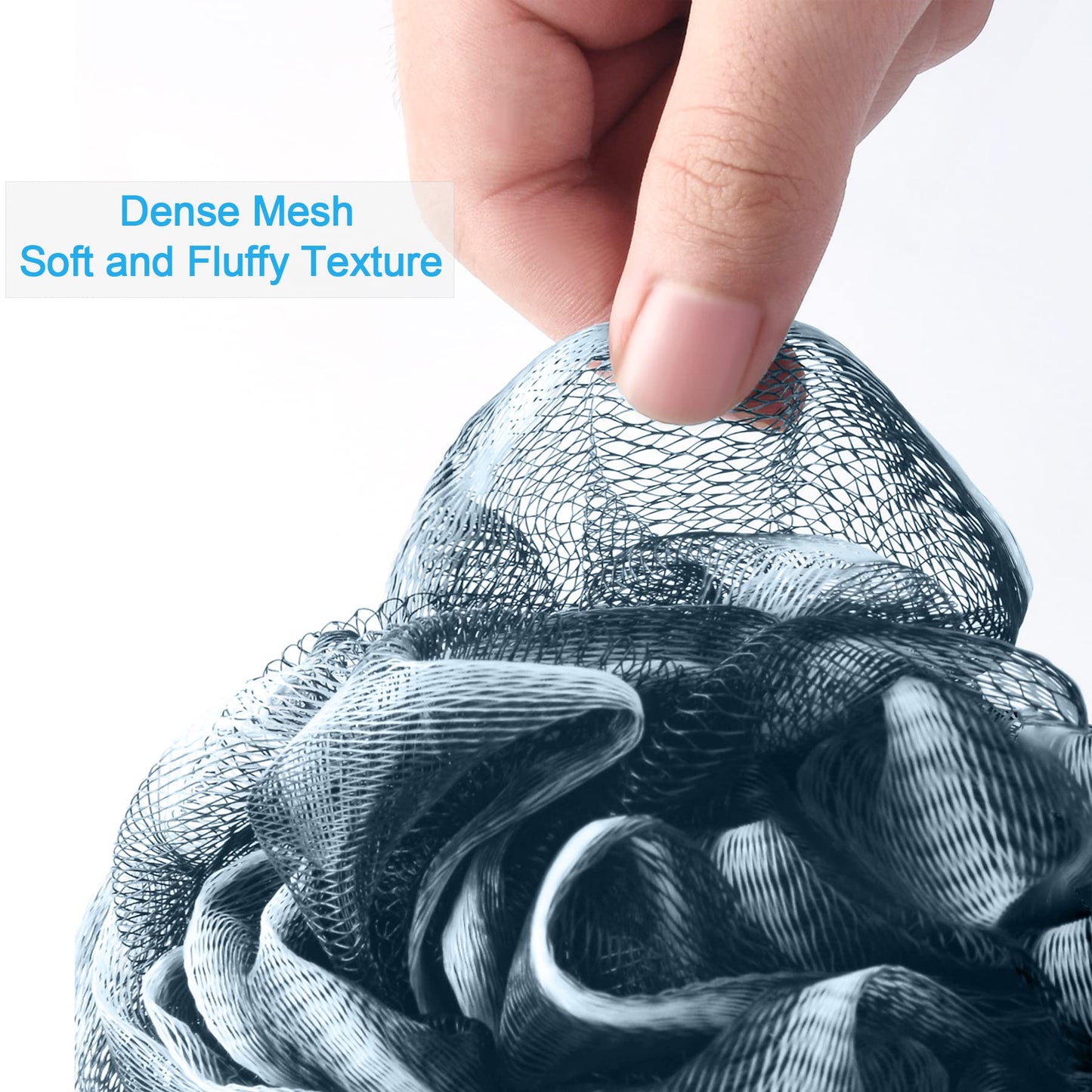 AmazerBath Loofah Sponge 75g/Piece, Exfoliating Bath Sponge Body Scrubber - Loofa Set of 4 Flower Color (Large, Green-Purple)