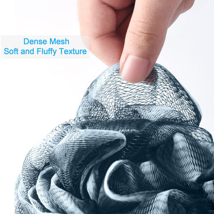 AmazerBath Loofah Sponge 75g/Piece, Exfoliating Bath Sponge Body Scrubber - Loofa Set of 4 Flower Color (Large, Green-Purple)