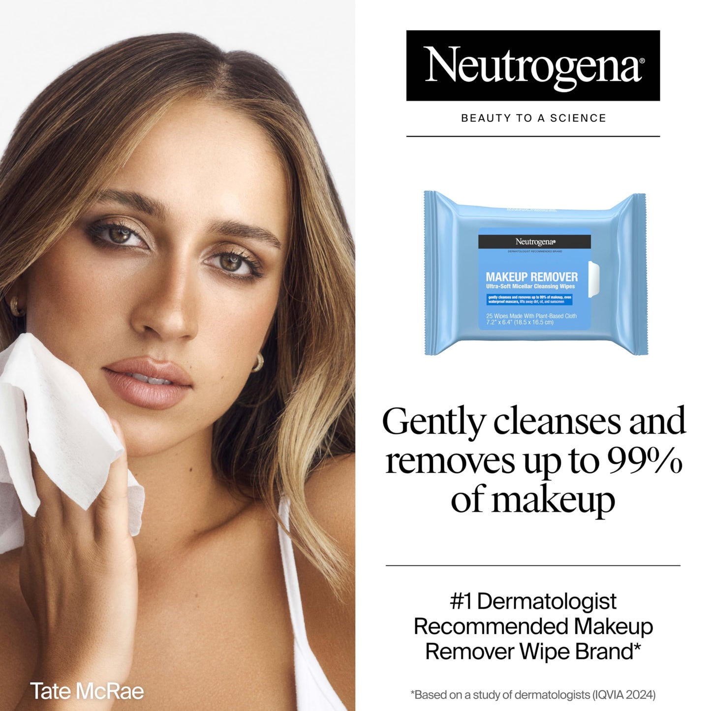 Neutrogena Micellar Makeup Remover Wipes | Compostable & Alcohol-Free