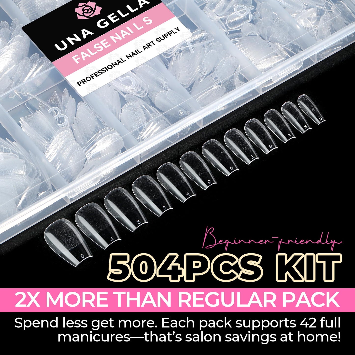 UNA GELLA Solid Gel Nail Glue (40ml) - Strong, Soak-Off Glue for Acrylic, Press-On & Gelly Tips - Lamp Curing Needed