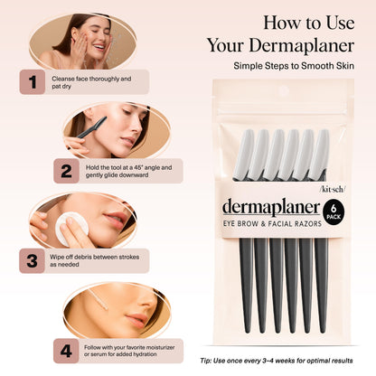 Kitsch Dermaplane Razor for Face & Eyebrow Trimmer – Exfoliating Facial Shaver, Terracotta (12 pcs)