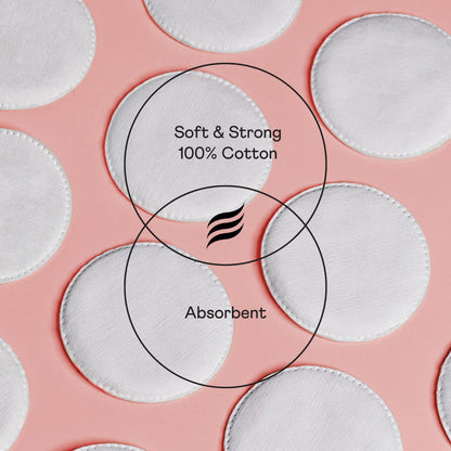 Swisspers Premium Cotton Rounds - 100% Chlorine Free Cotton Face Pads for Makeup, Nail Polish Removal - Dermatologist Tested and Hypoallergenic, Made in USA - 100 Pads (Pack of 3)