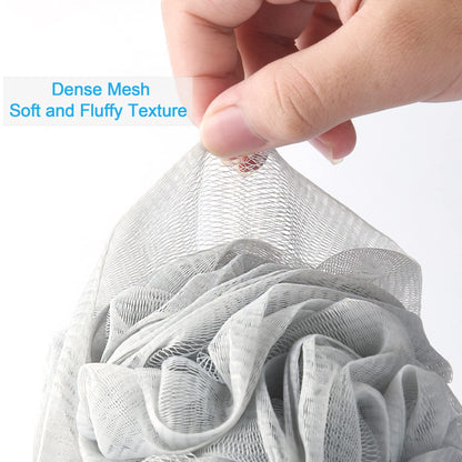 AmazerBath Loofah Sponge 75g/Piece, Exfoliating Bath Sponge Body Scrubber - Loofa Set of 4 Flower Color (Large, Green-Purple)