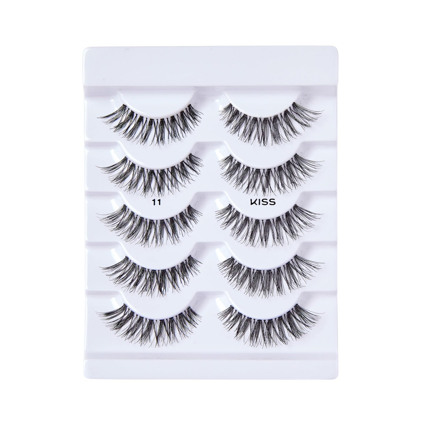KISS So Wispy, False Eyelashes, 'Style #11', 12mm, Includes 5 Pairs Of Lashes, Easy to Apply, Reusable Lash Clusters