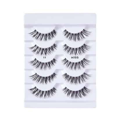 KISS So Wispy, False Eyelashes, 'Style #11', 12mm, Includes 5 Pairs Of Lashes, Easy to Apply, Reusable Lash Clusters