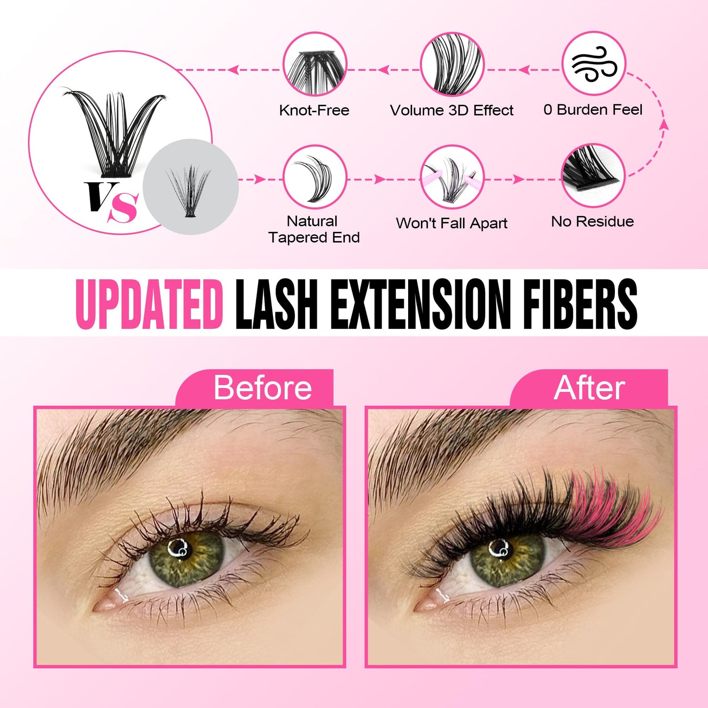 Pawotence Lash Extension Kit DIY 280pcs Lash Clusters Eyelash Extension Kit, 9-16mm 30D 40D Individual Lashes Kit with Lash Bond and Seal, Lash Tweezers for Self Use (30D&40D, 0.07D, 9-16mm, Kit)