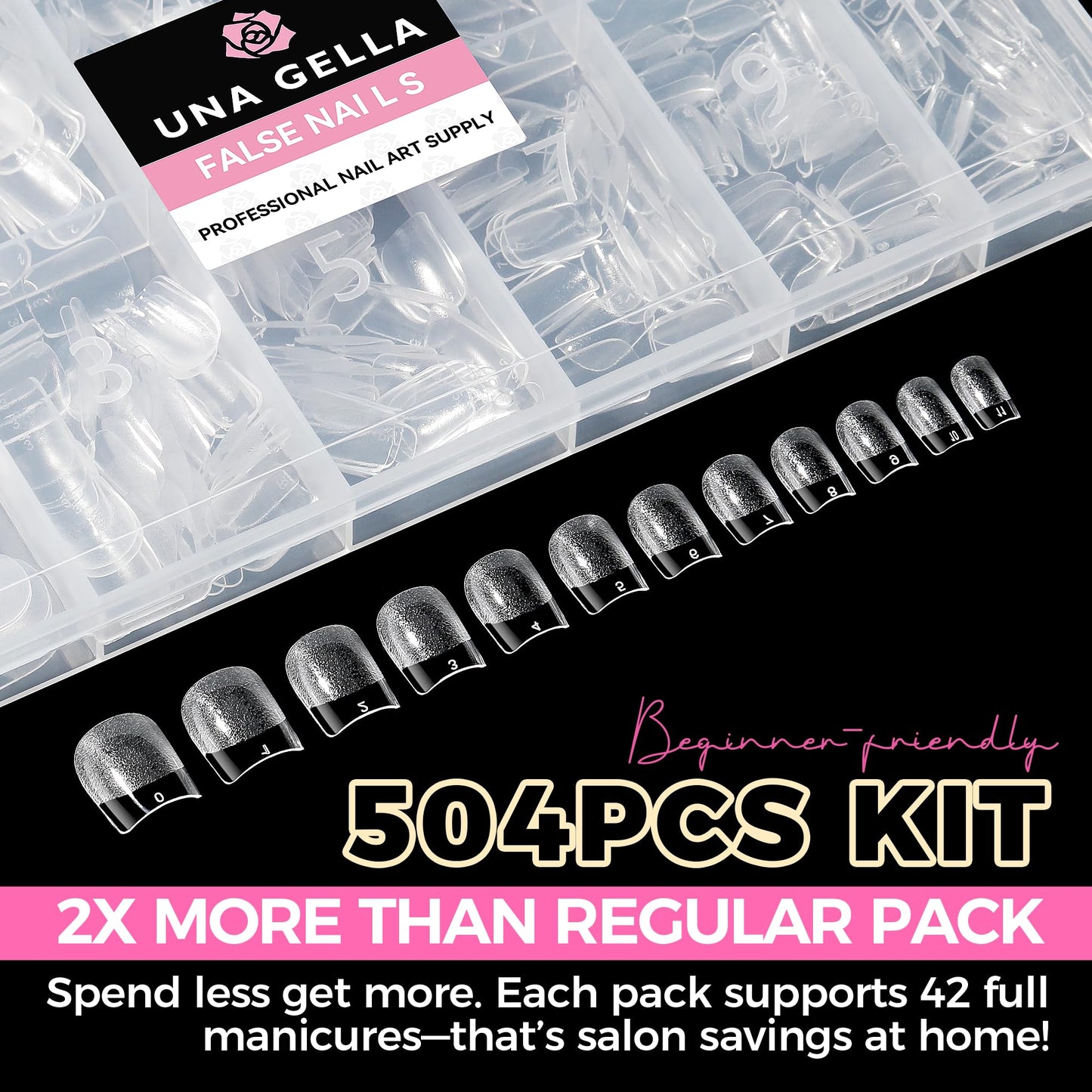 UNA GELLA Solid Gel Nail Glue (40ml) - Strong, Soak-Off Glue for Acrylic, Press-On & Gelly Tips - Lamp Curing Needed