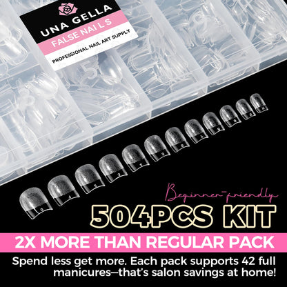 UNA GELLA Solid Gel Nail Glue (40ml) - Strong, Soak-Off Glue for Acrylic, Press-On & Gelly Tips - Lamp Curing Needed