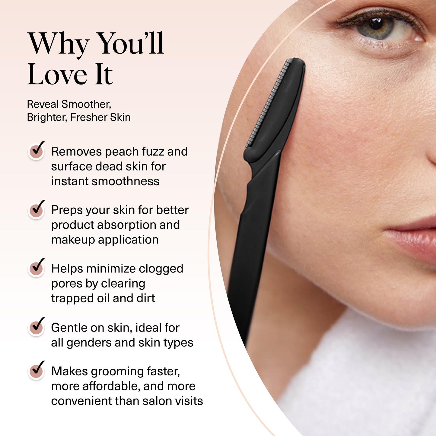 Kitsch Dermaplane Razor for Face & Eyebrow Trimmer – Exfoliating Facial Shaver, Terracotta (12 pcs)