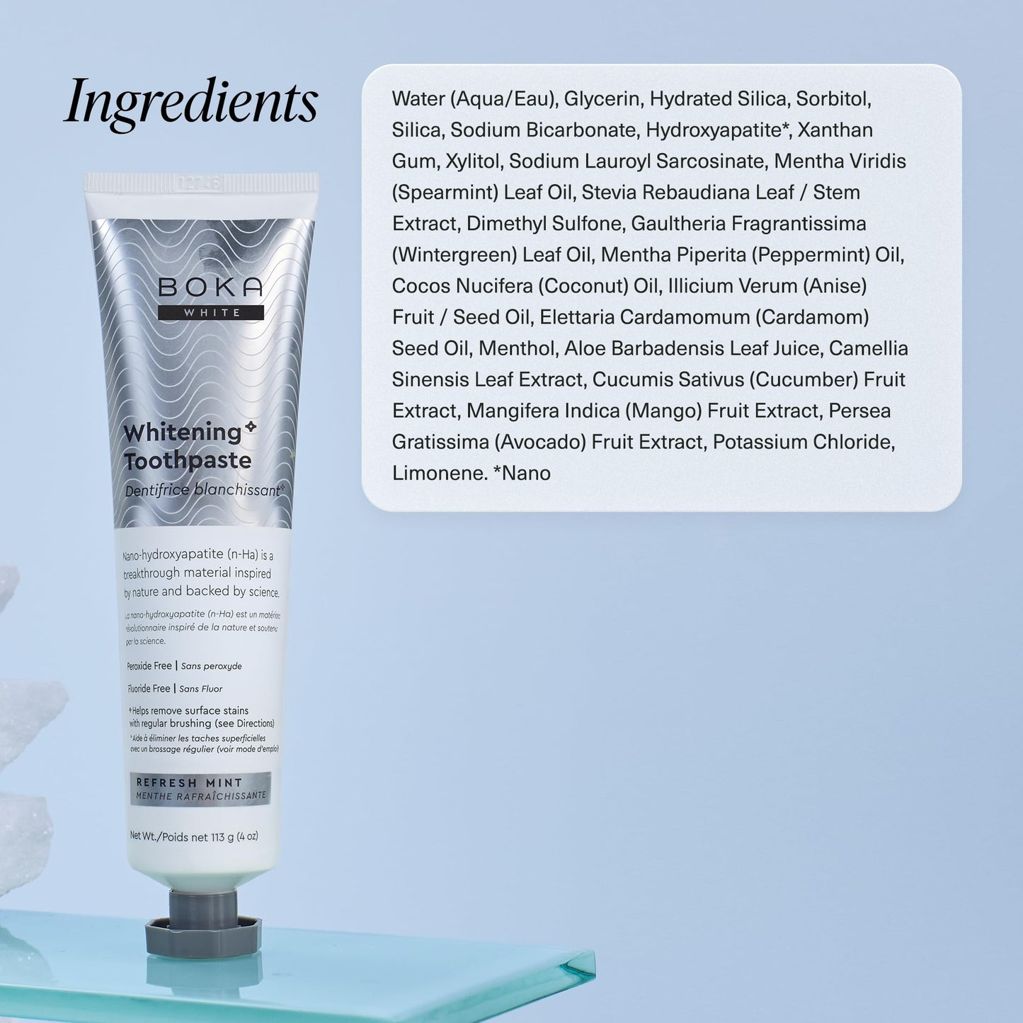 Boka Fluoride-Free Toothpaste with Nano Hydroxyapatite (n-Ha) - Sensitive Teeth, Ela Mint