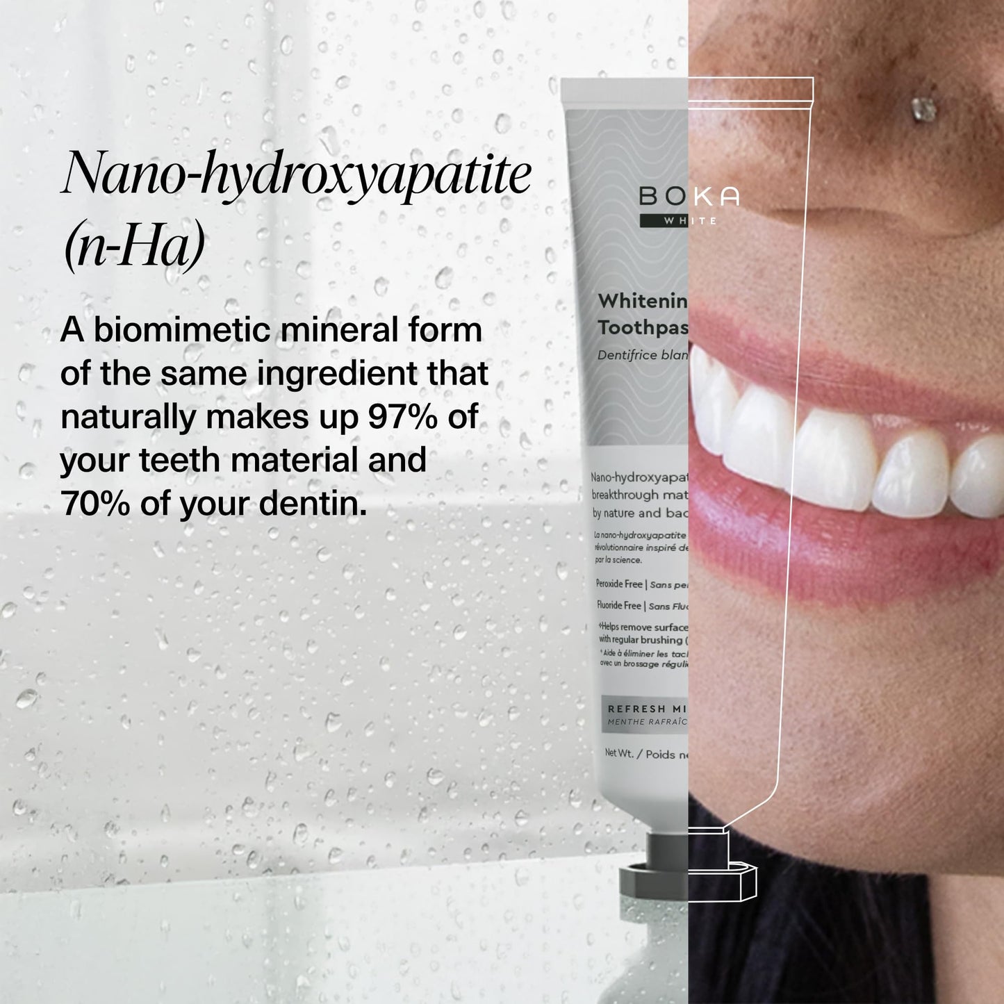 Boka Fluoride-Free Toothpaste with Nano Hydroxyapatite (n-Ha) - Sensitive Teeth, Ela Mint