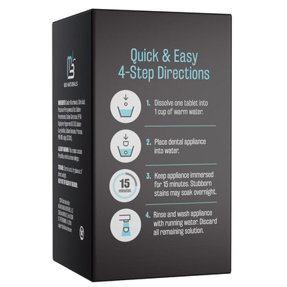 M3 Naturals Extra Strength Retainer & Invisalign Cleaner Tablets - Removes Odor, Stains, Plaque (120 Count)