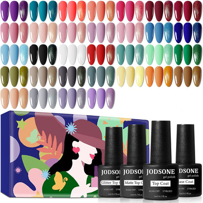 JODSONE 36 Pcs Gel Polish Kit: 32 Colors, Base & Top Coats | Gift Set