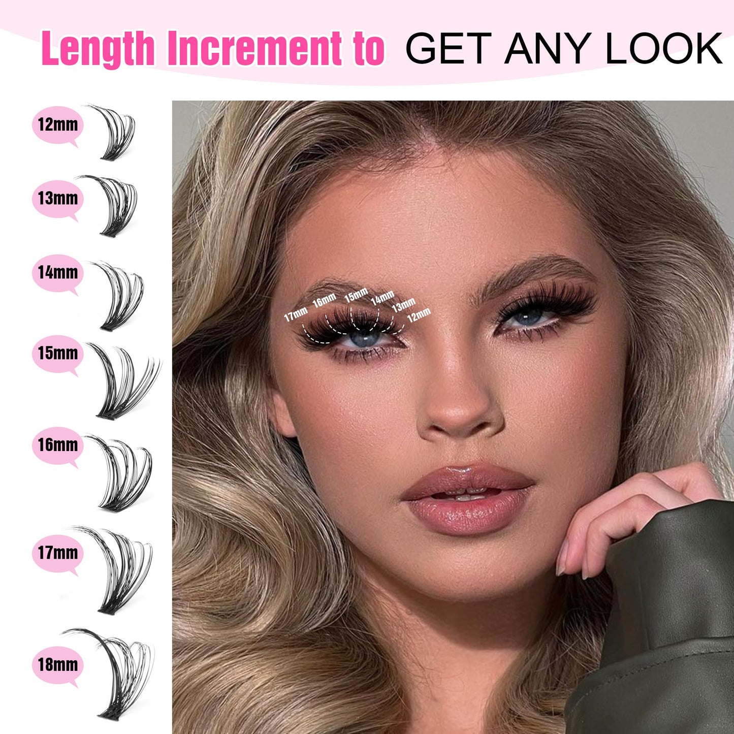 Pawotence Lash Extension Kit DIY 280pcs Lash Clusters Eyelash Extension Kit, 9-16mm 30D 40D Individual Lashes Kit with Lash Bond and Seal, Lash Tweezers for Self Use (30D&40D, 0.07D, 9-16mm, Kit)