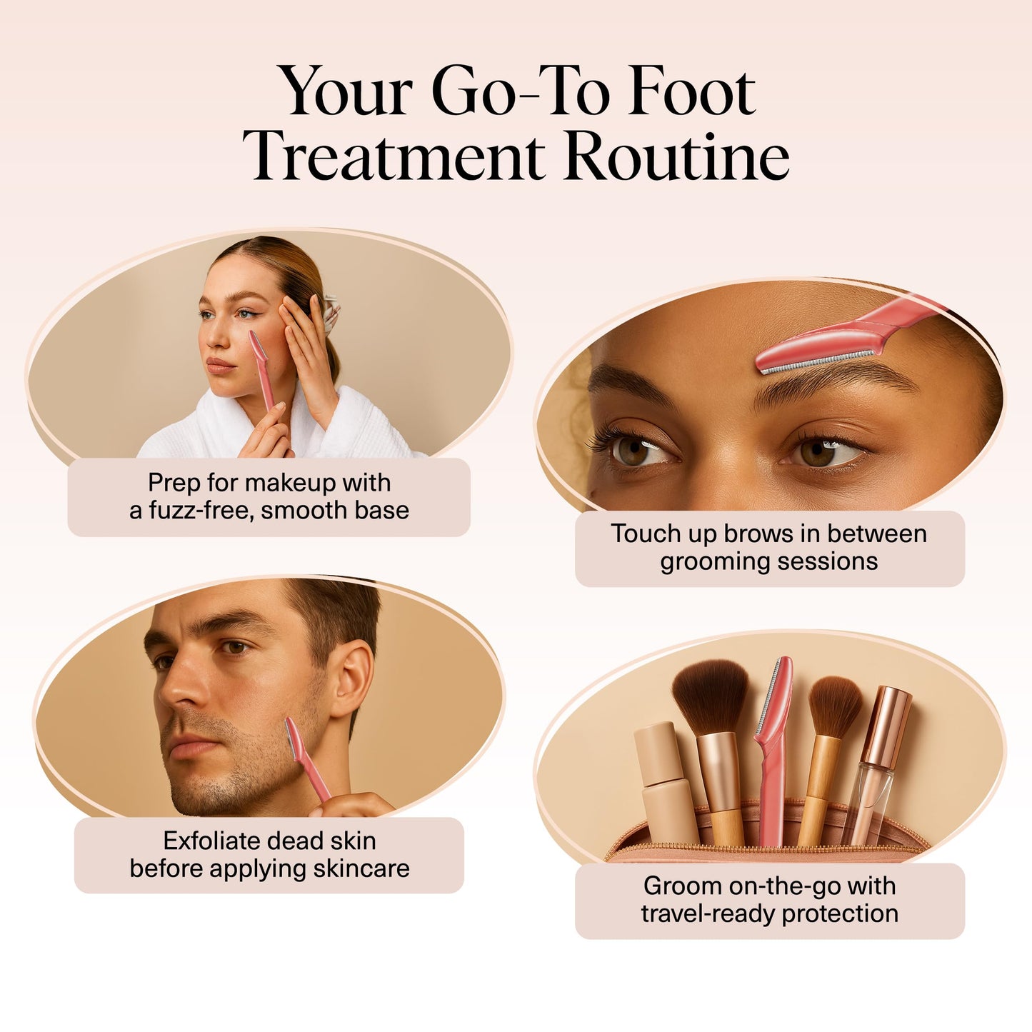 Kitsch Dermaplane Razor for Face & Eyebrow Trimmer – Exfoliating Facial Shaver, Terracotta (12 pcs)