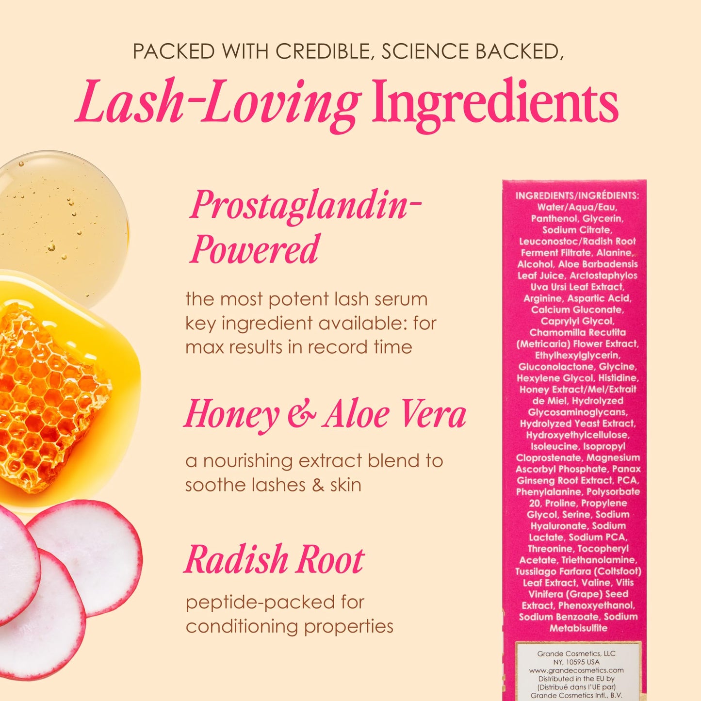 GrandeLASH-MD Lash Enhancing Serum (1mL, 6 Week Supply) - Longer, Thicker Lashes with Peptides & Vitamins