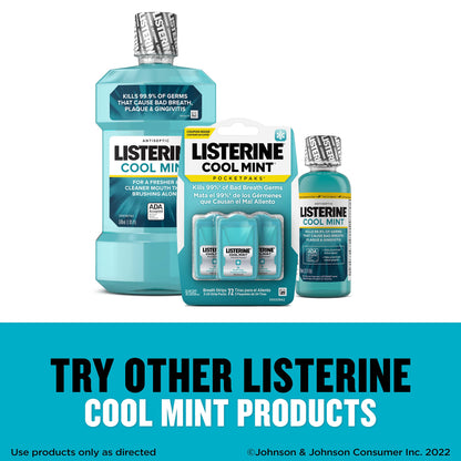 Listerine PocketPaks Cool Mint Breath Strips - Kills 99% of Bad Breath Germs