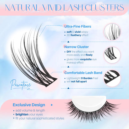 Pawotence Lash Extension Kit DIY 280pcs Lash Clusters Eyelash Extension Kit, 9-16mm 30D 40D Individual Lashes Kit with Lash Bond and Seal, Lash Tweezers for Self Use (30D&40D, 0.07D, 9-16mm, Kit)