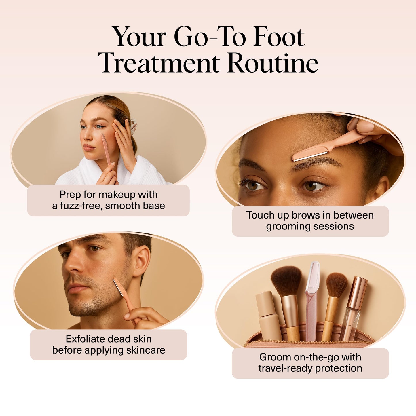 Kitsch Dermaplane Razor for Face & Eyebrow Trimmer – Exfoliating Facial Shaver, Terracotta (12 pcs)