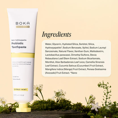 Boka Fluoride-Free Toothpaste with Nano Hydroxyapatite (n-Ha) - Sensitive Teeth, Ela Mint
