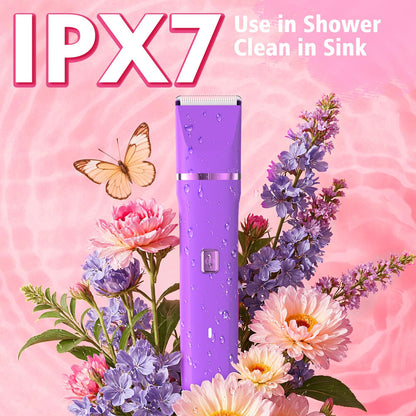 Risina Bikini Trimmer & Electric Razor for Women - Painless, IPX7 Waterproof Body & Facial Shaver