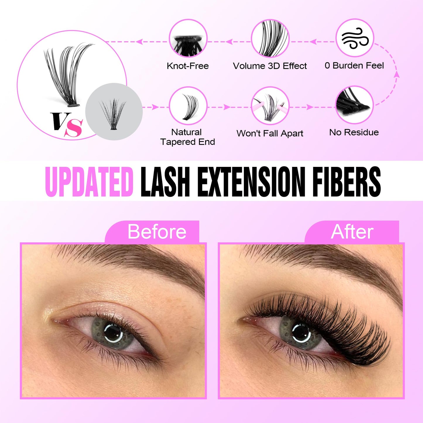 Pawotence Lash Extension Kit DIY 280pcs Lash Clusters Eyelash Extension Kit, 9-16mm 30D 40D Individual Lashes Kit with Lash Bond and Seal, Lash Tweezers for Self Use (30D&40D, 0.07D, 9-16mm, Kit)