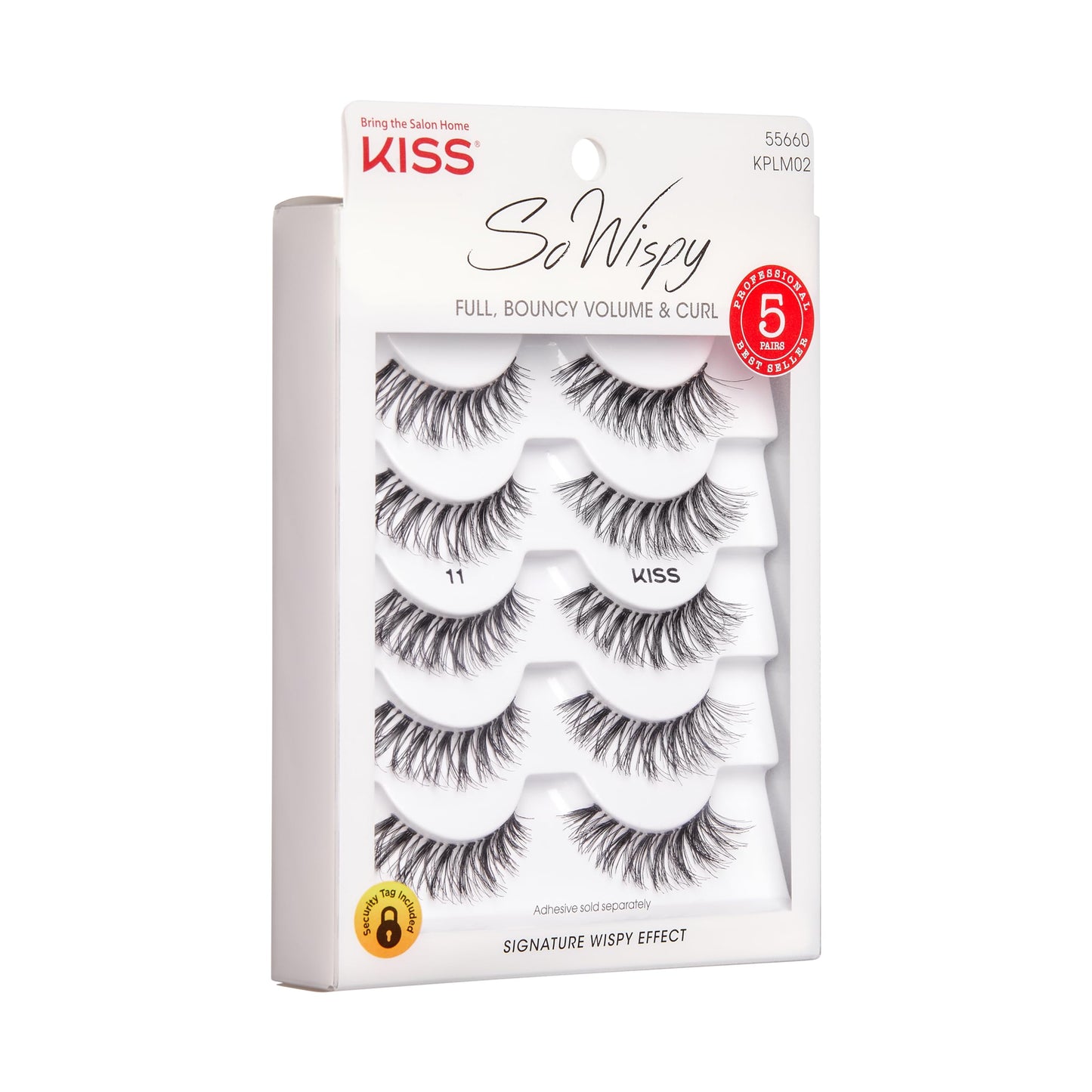 KISS So Wispy, False Eyelashes, 'Style #11', 12mm, Includes 5 Pairs Of Lashes, Easy to Apply, Reusable Lash Clusters