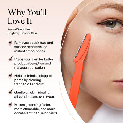 Kitsch Dermaplane Razor for Face & Eyebrow Trimmer – Exfoliating Facial Shaver, Terracotta (12 pcs)