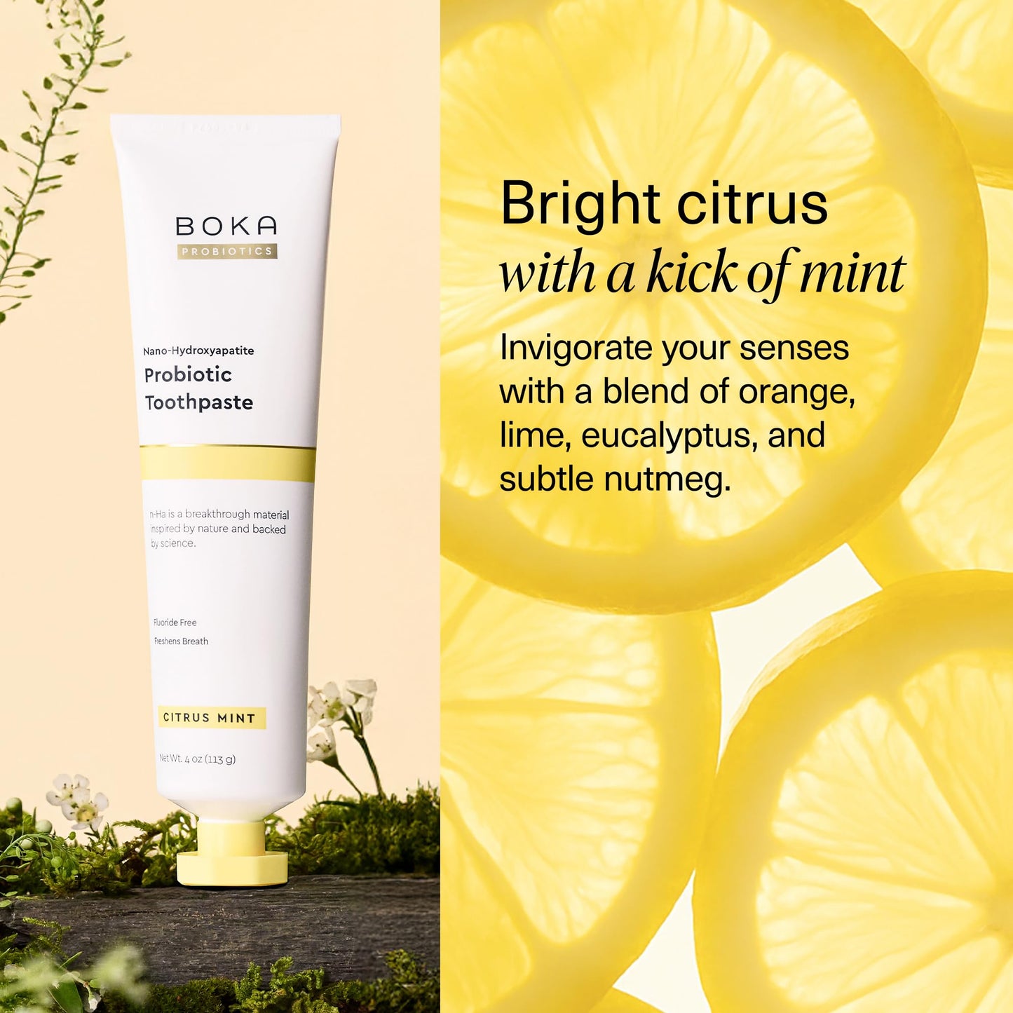 Boka Fluoride-Free Toothpaste with Nano Hydroxyapatite (n-Ha) - Sensitive Teeth, Ela Mint