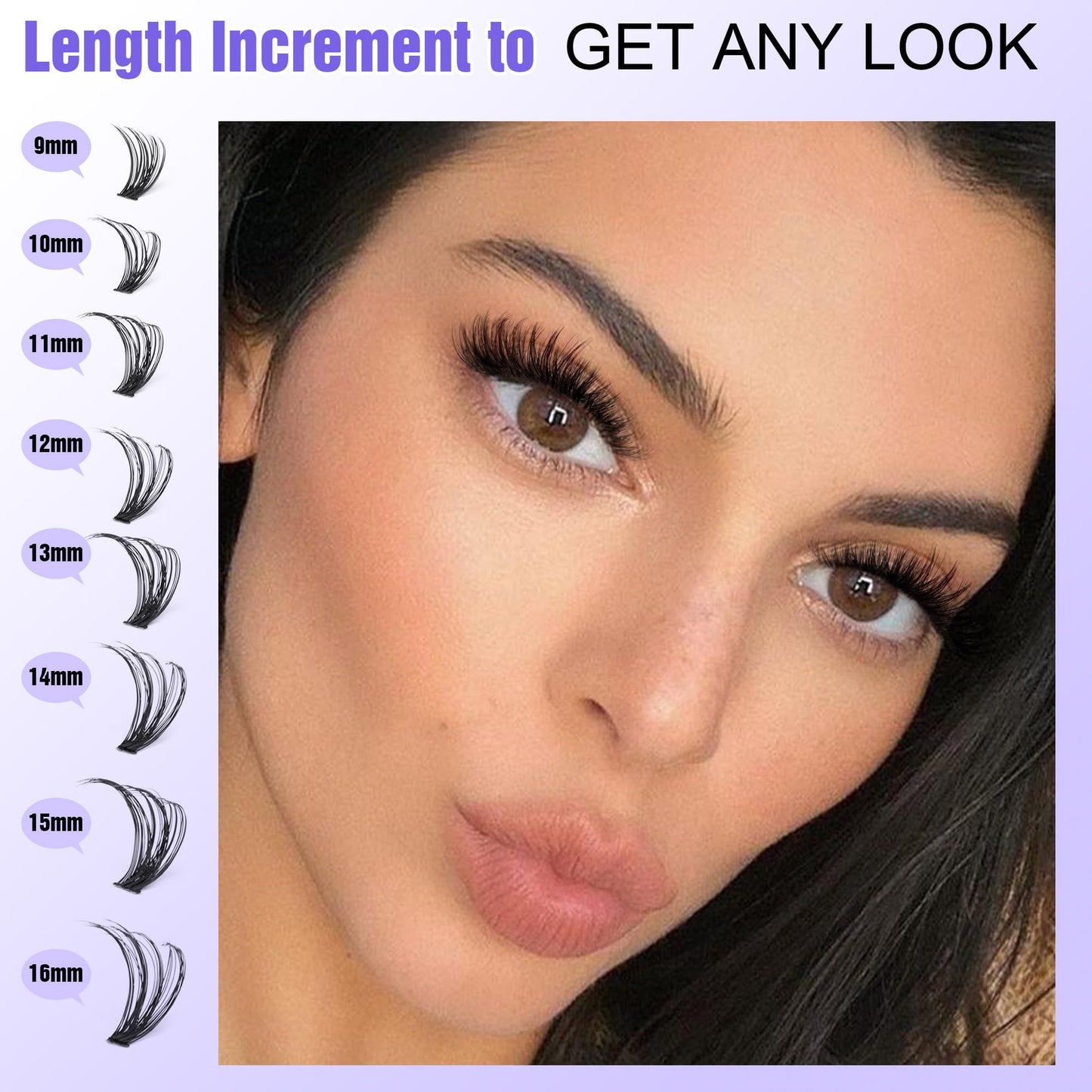 Pawotence Lash Extension Kit DIY 280pcs Lash Clusters Eyelash Extension Kit, 9-16mm 30D 40D Individual Lashes Kit with Lash Bond and Seal, Lash Tweezers for Self Use (30D&40D, 0.07D, 9-16mm, Kit)