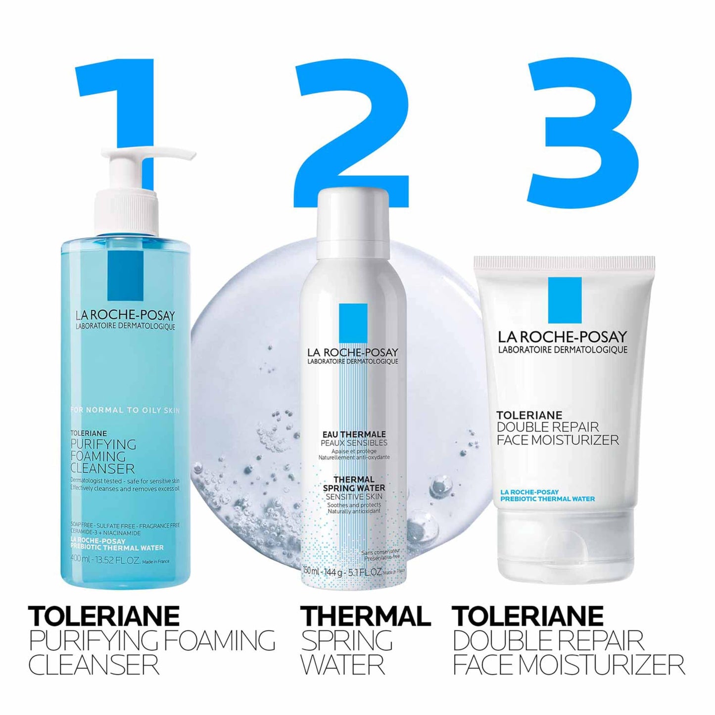 La Roche-Posay Toleriane Purifying Foaming Cleanser | Niacinamide & Ceramides Face Wash for Normal to Oily Sensitive Skin