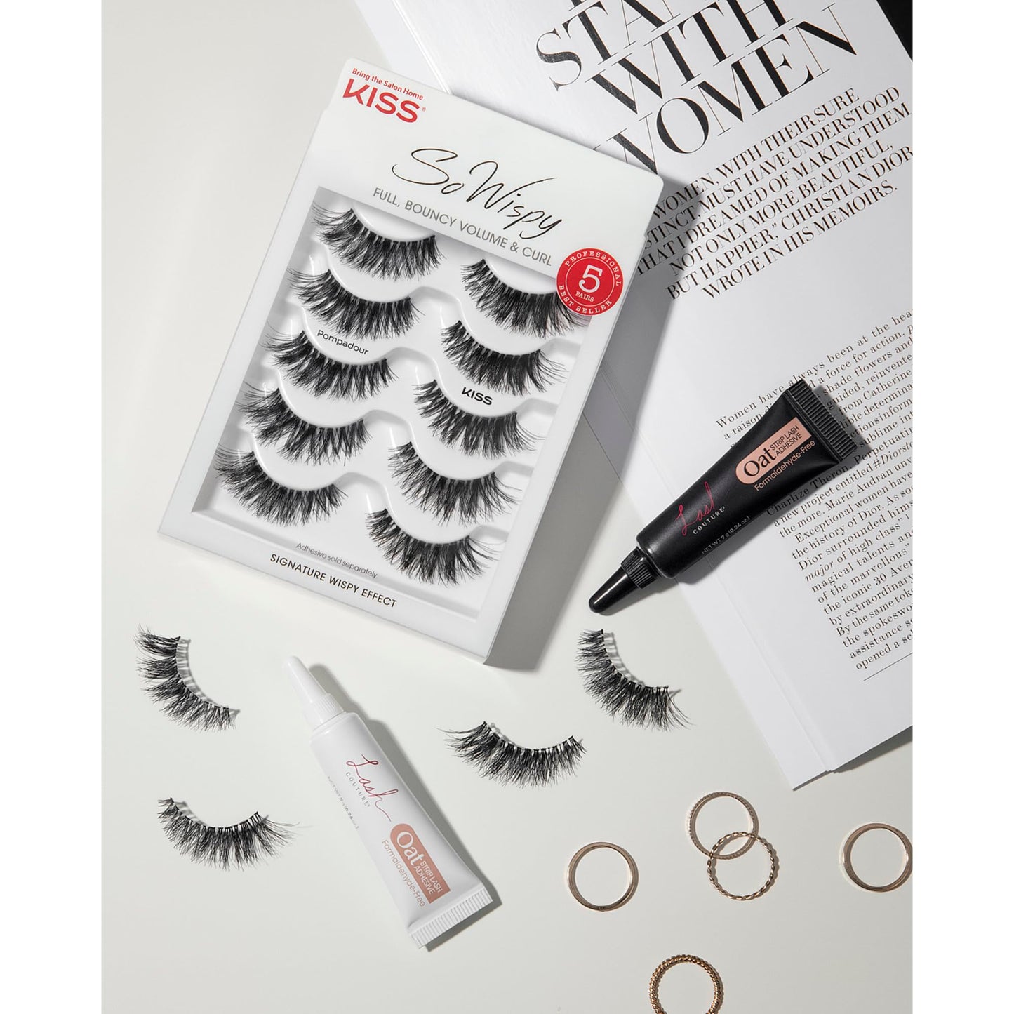 KISS So Wispy, False Eyelashes, 'Style #11', 12mm, Includes 5 Pairs Of Lashes, Easy to Apply, Reusable Lash Clusters