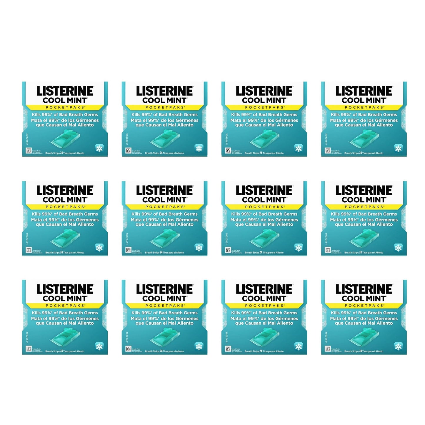 Listerine PocketPaks Cool Mint Breath Strips - Kills 99% of Bad Breath Germs