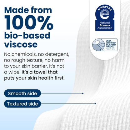 Clean Skin Club Clean Towels XL: 100% Biobased Disposable Face Towel for Clearer Skin
