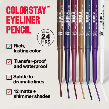 Revlon ColorStay Waterproof Eyeliner Pencil: 24HR Black Brown