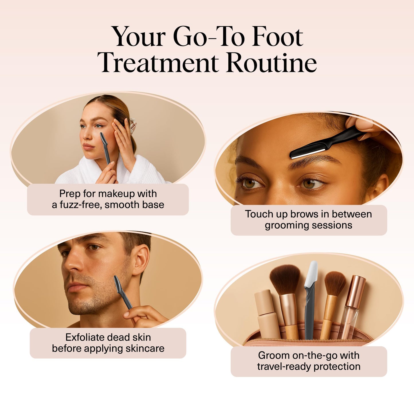 Kitsch Dermaplane Razor for Face & Eyebrow Trimmer – Exfoliating Facial Shaver, Terracotta (12 pcs)