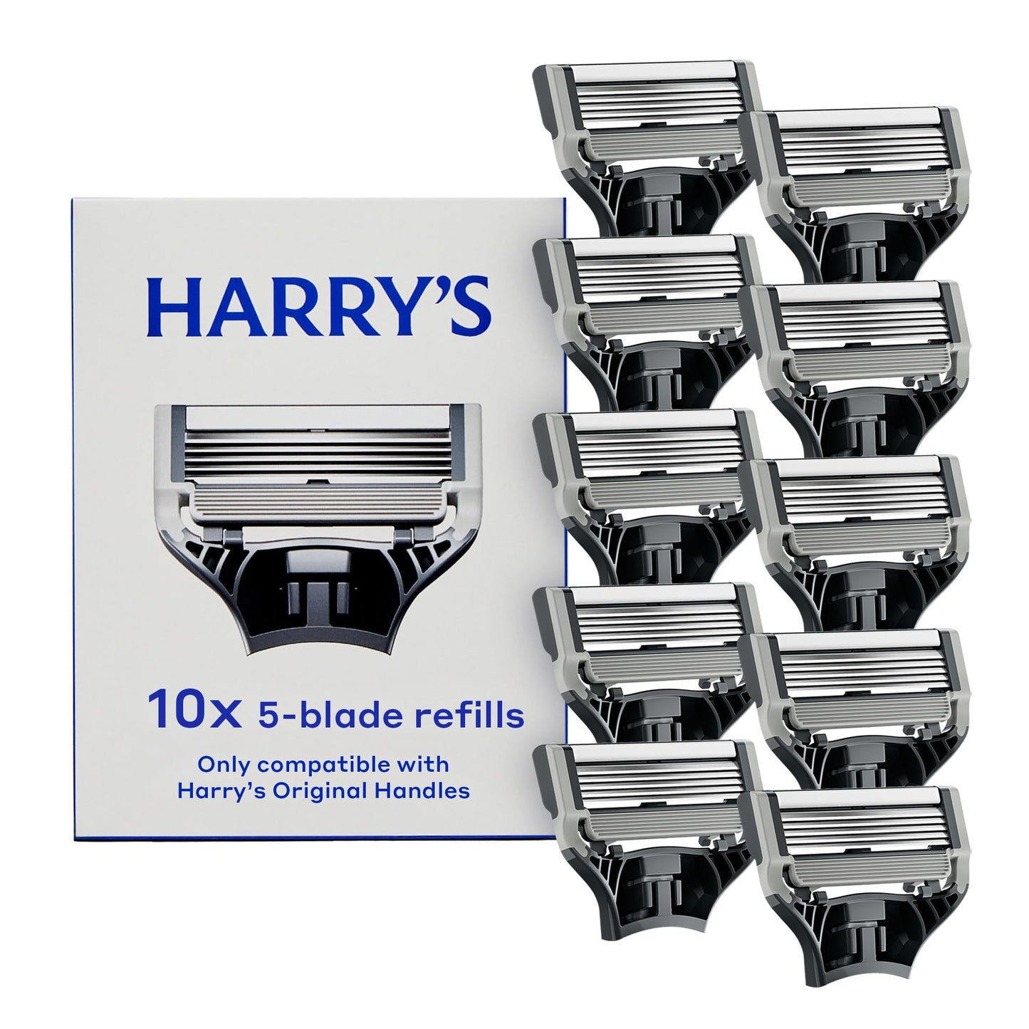Harry's Original 5-Blade Razor Blade Refills for Men - German Engineered (10 Count)