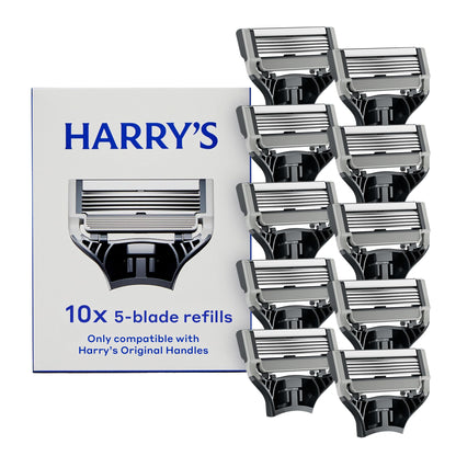 Harry's Original 5-Blade Razor Blade Refills for Men - German Engineered (10 Count)