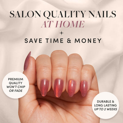 Glamnetic Fall Mauve Press On Nails | Short Oval Salon Quality