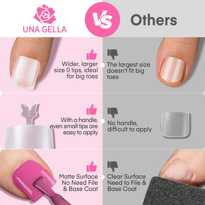 UNA GELLA Solid Gel Nail Glue (40ml) - Strong, Soak-Off Glue for Acrylic, Press-On & Gelly Tips - Lamp Curing Needed