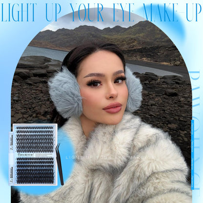 Pawotence Lash Extension Kit DIY 280pcs Lash Clusters Eyelash Extension Kit, 9-16mm 30D 40D Individual Lashes Kit with Lash Bond and Seal, Lash Tweezers for Self Use (30D&40D, 0.07D, 9-16mm, Kit)