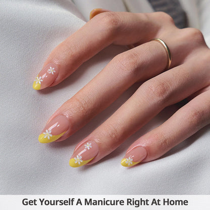 BTArtbox Soft Gel Press On Nails: Short Square Ombre | Vanilla Cream