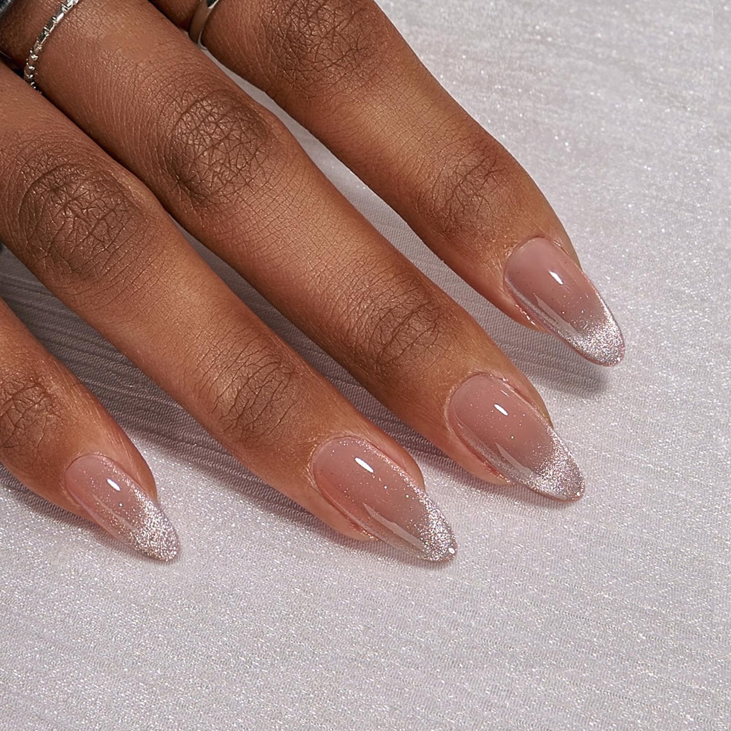 BTArtbox Soft Gel Press On Nails: Short Square Ombre | Vanilla Cream