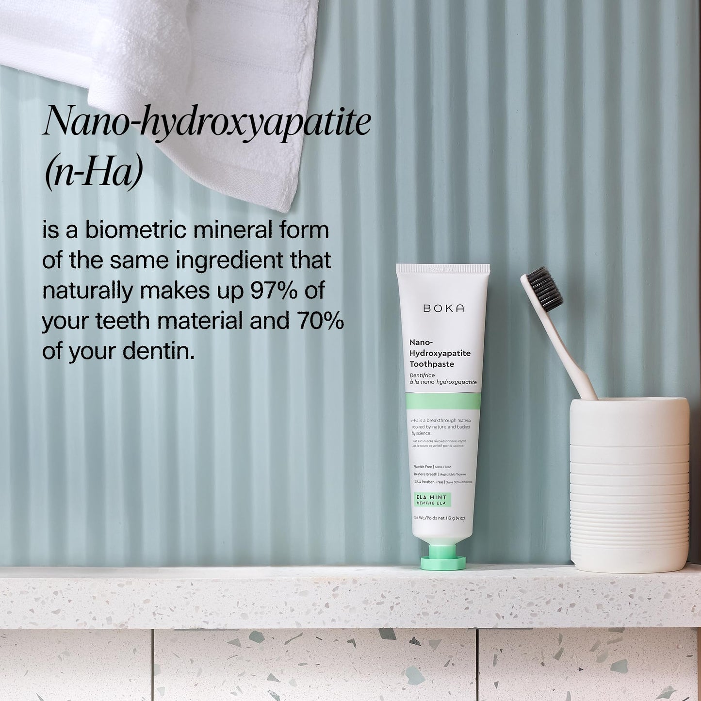 Boka Fluoride-Free Toothpaste with Nano Hydroxyapatite (n-Ha) - Sensitive Teeth, Ela Mint