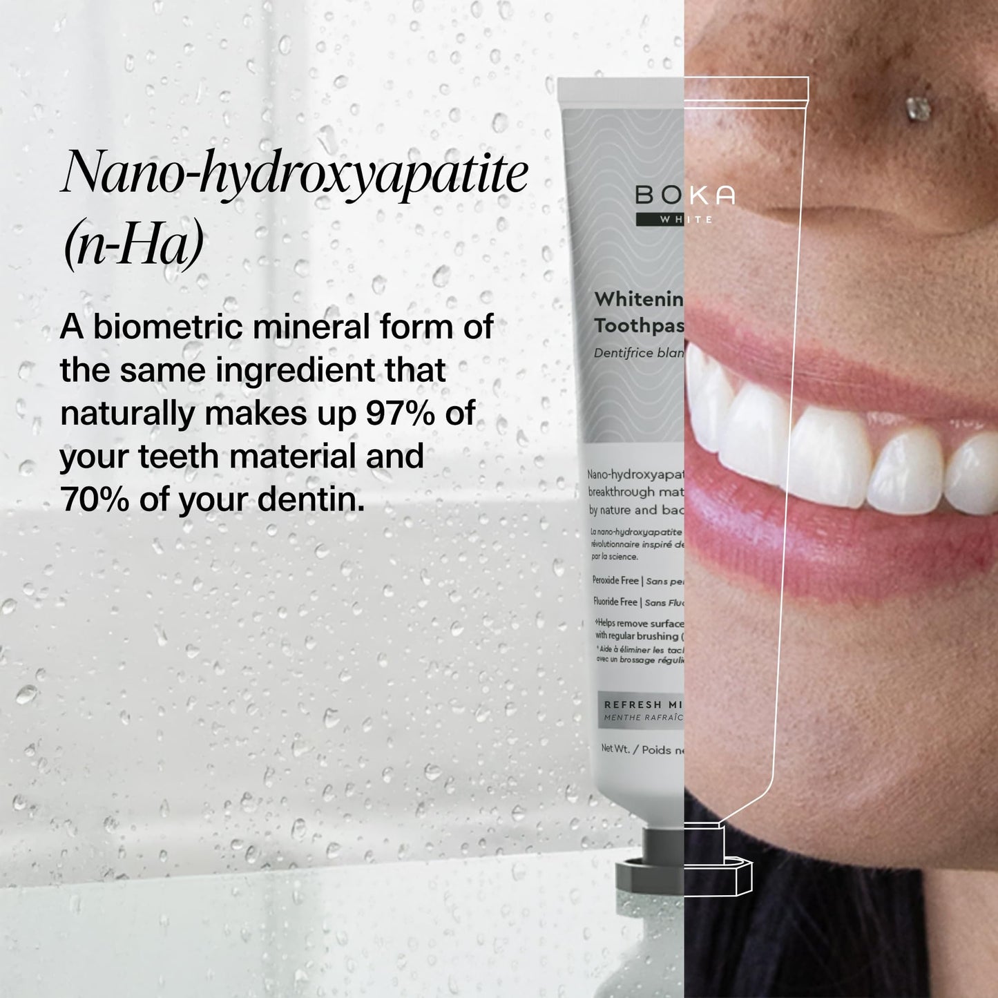 Boka Fluoride-Free Toothpaste with Nano Hydroxyapatite (n-Ha) - Sensitive Teeth, Ela Mint
